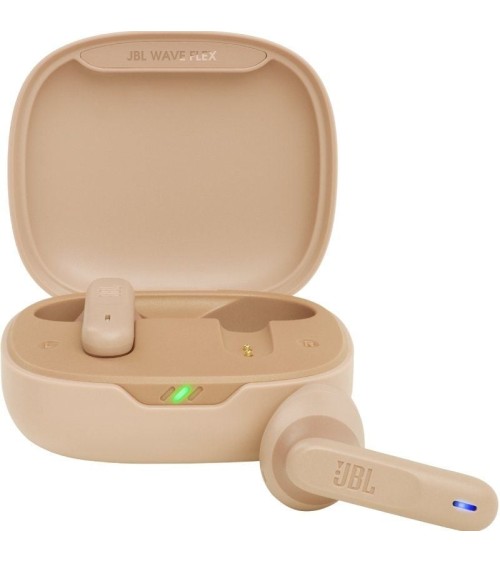 Auriculares bluetooth jbl wave flex con estuche de carga/ autonomía 8h/ beige
