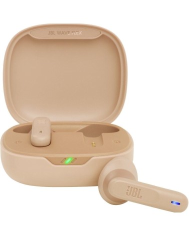 Auriculares bluetooth jbl wave flex con estuche de carga/ autonomía 8h/ beige