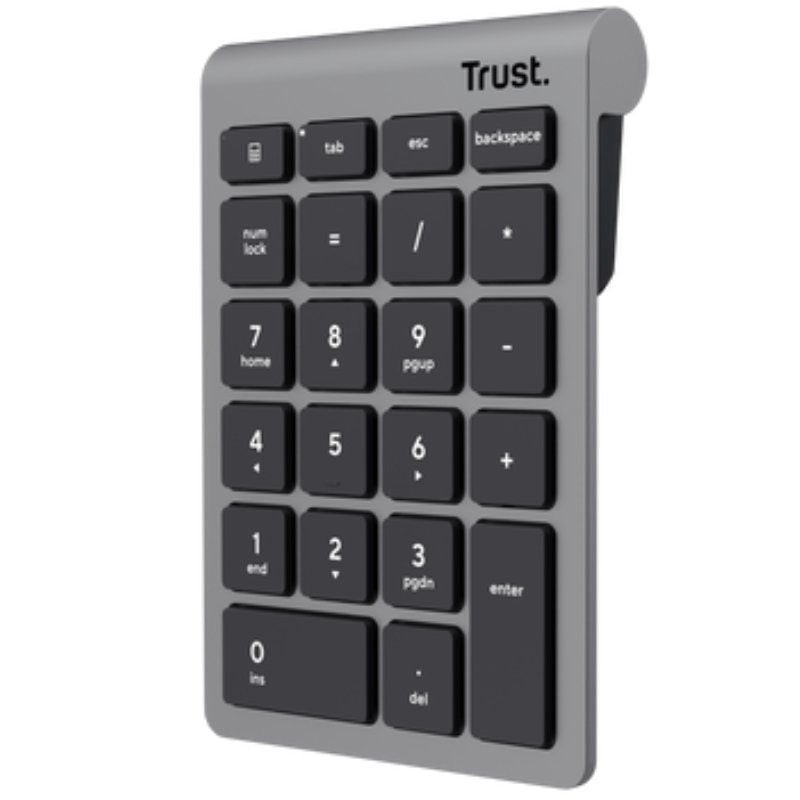 Teclado numérico inalámbrico trust xalas wireless/ plata