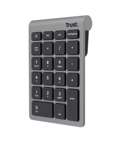 Teclado numérico inalámbrico trust xalas wireless/ plata