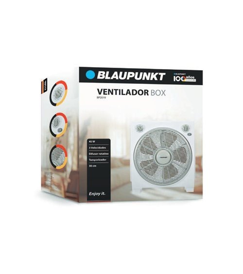 Ventilador de suelo blaupunkt box fan bp2019/ 45w/ aspas 30cm/  velocidades