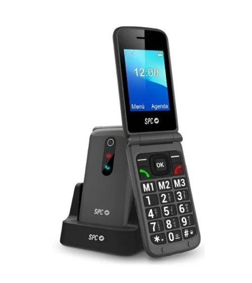 Teléfono móvil spc stella 3 para personas mayores/ 4g/ negro