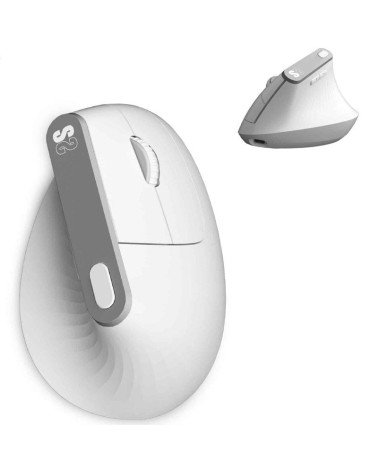 Ratón vertical inalámbrico por bluetooth/ 2.4ghz subblim nature vertical ergo dual battery/ batería recargable/ hasta 4000 dpi/