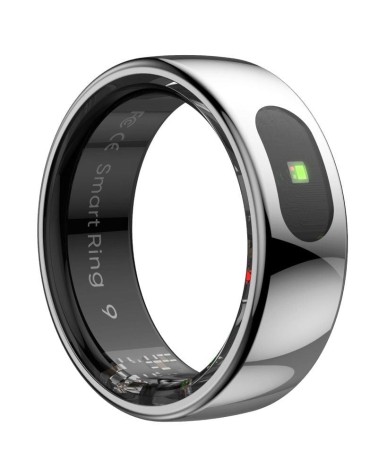 Anillo inteligente leotec kör ha talla 10/ ø20mm/ notificaciones/ frecuencia cardíaca/ plata