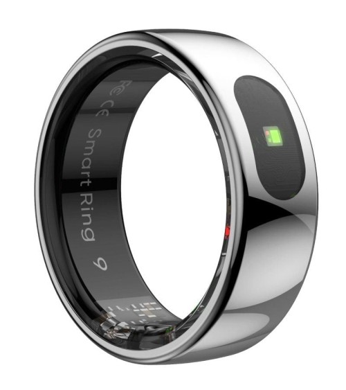 Anillo inteligente leotec kör ha talla 9/ ø19.1mm/ notificaciones/ frecuencia cardíaca/ plata