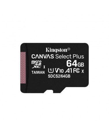 Tarjeta de memoria kingston canvas select plus 64gb microsd xc/ clase 10/ 100mbs