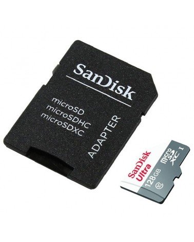 Tarjeta de memoria sandisk ultra 128gb microsd xc con adaptador/ clase 10/ 80mb/s