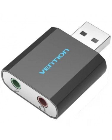Tarjeta de sonido vention vab-s17-b/ 2.1/ negro
