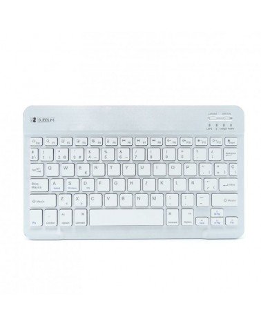 Teclado compacto inalámbrico por bluetooth subblim smart/ plata