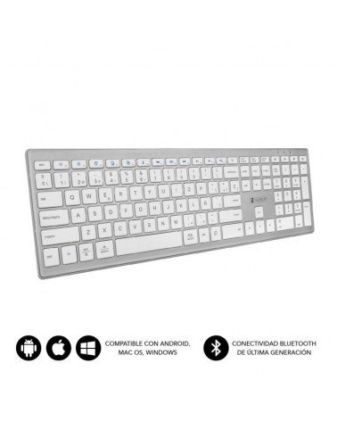 Teclado inalámbrico por bluetooth subblim 2pue200 pure extended/ plata