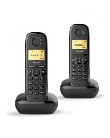 Teléfono inalámbrico gigaset a170/ pack duo/ negro