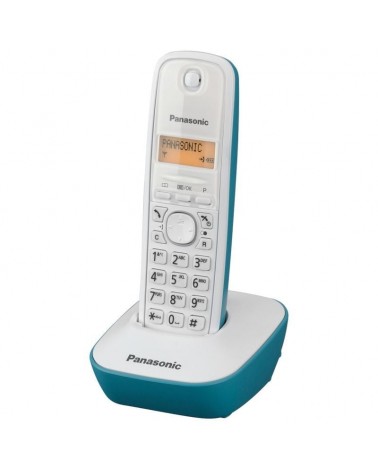 Teléfono inalámbrico panasonic kx-tg1611/ blanco/ azul