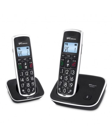Teléfono inalámbrico spc comfort kaiser 7609n/ pack duo/ negro