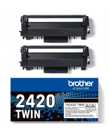 Tóner original brother tn2420twin multipack xl alta capacidad/ 2x negro