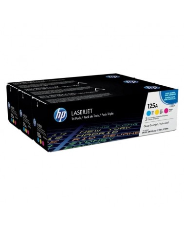Tóner original hp nº125a multipack/ cian/ magenta/ amarillo