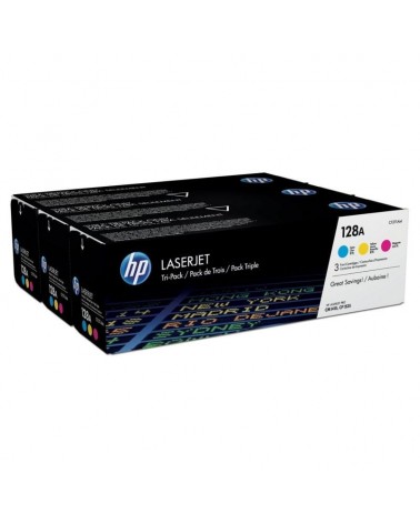 Tóner original hp nº128a multipack/ cian/ magenta/ amarillo