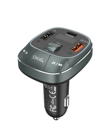 Transmisor fm/ mp3/ bluetooth vention fflb0/ 1xusb-tipo c/ 2xusb/ 30w