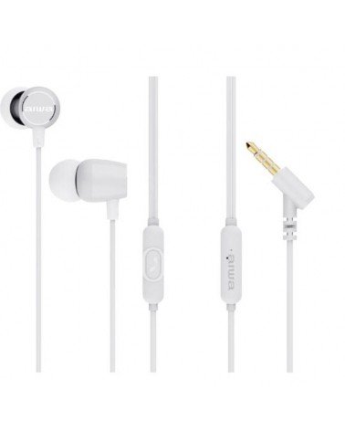 Auriculares intrauditivos aiwa estm-30wt/ con micrófono/ jack 3.5/ blanco