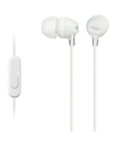 Auriculares intrauditivos sony mdr-ex15ap/ con micrófono/ jack 3.5/ blancos
