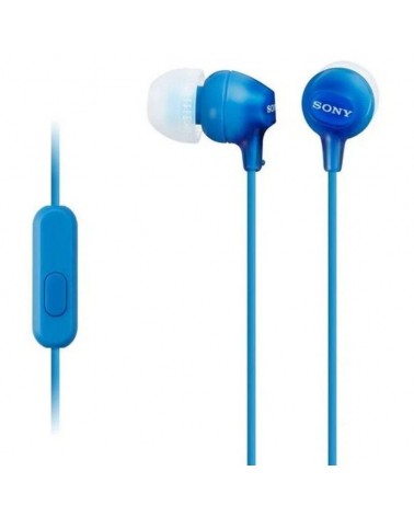 Auriculares intrauditivos sony mdr-ex15apli/ con micrófono/ jack 3.5/ azules