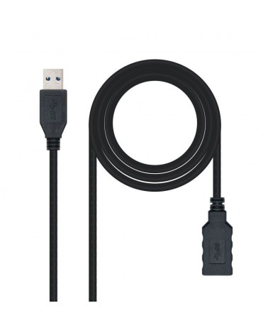 Cable alargador usb 3.0 nanocable 10.01.0901-bk/ usb macho - usb hembra/ 1m/ negro