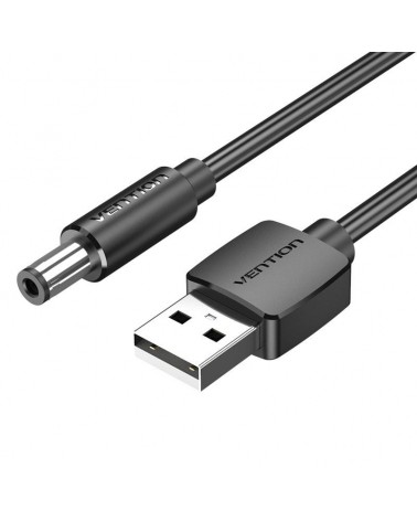 Cable alimentación vention ceybf/ usb-a macho - dc 5.5mm macho/ 1m/ negro