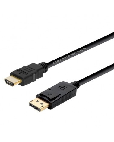 Cable conversor aisens a125-0364/ displayport macho - hdmi macho/ hasta 5w/ 2300mbps/ 2m/ negro
