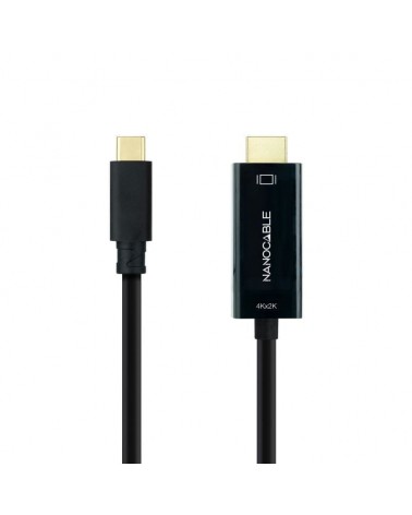 Cable conversor nanocable 10.15.5132/ usb tipo-c macho - hdmi macho/ 1.8m/ negro