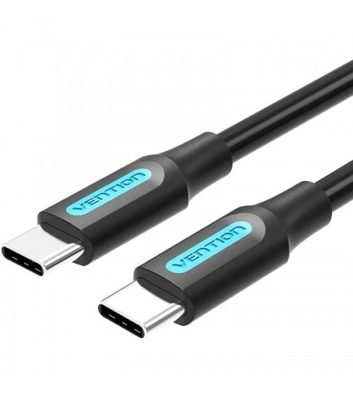 Cable usb 2.0 tipo-c vention cosbi/ usb tipo-c macho - usb tipo-c macho/ hasta 60w/ 480mbps/ 3m/ negro