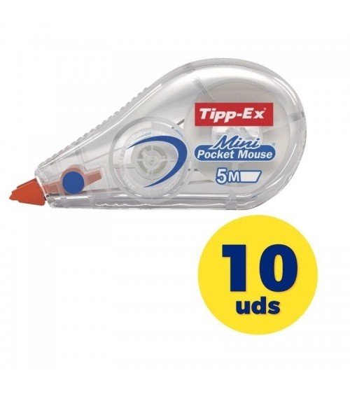 Caja de correctores de escritura en cinta bic tipp-ex mini pocket mouse/ 5mm x 5m/ 10 unidades