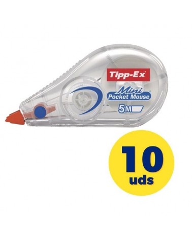 Caja de correctores de escritura en cinta bic tipp-ex mini pocket mouse/ 5mm x 5m/ 10 unidades
